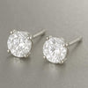 White CZ Stud Earrings 925 Silver | Round Cut Solitaire | Sterling Silver Jewelry Gift