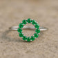 925 Sterling Silver Green CZ Wreath Ring: Holiday Jewelry