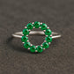 925 Sterling Silver Green CZ Wreath Ring: Holiday Jewelry