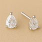 925 Sterling Silver Pear CZ Stud Earrings | Minimalist Earrings | Dainty Gift for Her