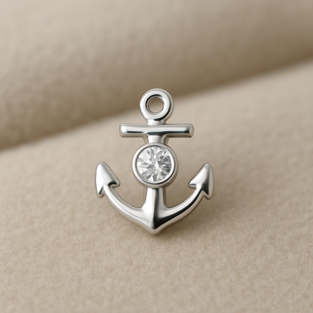 Rose Gold Anchor Stud Earrings: Sterling Silver Nautical Jewelry