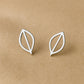 Sterling Silver Leaf Stud Earrings: Minimalist Nature Jewelry