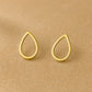 Sterling Silver Teardrop Stud Earrings: Minimalist Outline Drop Jewelry