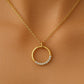 Circle Pendant Necklace Silver 925 • CZ Stone Eternity • Minimalist Round Jewelry Gift