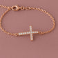 Cross Bracelet Silver 925 | Dainty CZ Stone Chain Faith Jewelry for Women