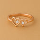 Double Heart Ring Silver 925 | CZ Stone Promise Love Ring for Women