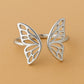 925 Silver Butterfly Wing Ring – Open Design Adjustable Minimalist Jewelry for Women & Girls