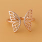 925 Silver Butterfly Wing Ring – Open Design Adjustable Minimalist Jewelry for Women & Girls