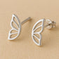 Sterling Silver Butterfly Wing Stud Earrings: Dainty Minimalist Jewelry