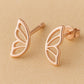 Sterling Silver Butterfly Wing Stud Earrings: Dainty Minimalist Jewelry