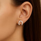 Silver Horseshoe Stud Earrings 925 • Lucky Symbol Minimalist Earrings • Dainty Everyday Jewelry Gift