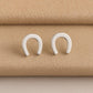 Silver Horseshoe Stud Earrings 925 • Lucky Symbol Minimalist Earrings • Dainty Everyday Jewelry Gift