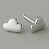 Sterling Silver Cloud Stud Earrings: Polished Minimalist Jewelry