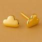 Sterling Silver Cloud Stud Earrings: Polished Minimalist Jewelry