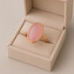 Rose Quartz Oval Ring: Rose Gold Plated 925 Sterling Silver