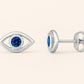 London Topaz Evil Eye Stud Earrings: Sterling Silver Protection Jewelry