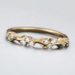 925 Silver Gold Twist Diamond Cluster Band Ring – Dainty Stacking Wedding Anniversary Jewelry"