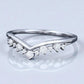 925 Silver V Shaped CZ Band – Dainty Chevron Stacking Wedding Anniversary Promise Ring