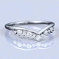 925 Silver V Shaped CZ Band – Dainty Chevron Stacking Wedding Anniversary Promise Ring