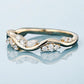 925 Silver CZ Twisted Band – Dainty Marquise Cluster Stacking Wedding Anniversary Ring
