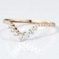 925 Silver V Shaped CZ Ring – Dainty Chevron Stacking Wedding Anniversary Band