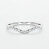 925 Silver CZ Curved Band – Dainty Stacking V Shaped Wedding Anniversary Promise Ring