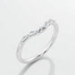 925 Silver CZ Curved Band – Dainty Stacking V Shaped Wedding Anniversary Promise Ring