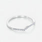 925 Silver CZ Chevron Band – Dainty Pavé V Shaped Stacking Wedding Anniversary Ring