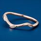 925 Silver  Leaf Band – Dainty Nature Inspired Stacking Chevron Wedding Ring
