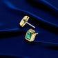 925 Silver Emerald Cut CZ Stud Earrings – Dainty Minimalist Green Stone Jewelry Gift