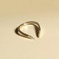 925 Silver Open CZ Ring – Dainty Chevron Stacking Minimalist Wedding Anniversary Band