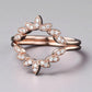 925 Silver CZ Floral Wreath Ring – Dainty Leaf Stacking Wedding Anniversary Band