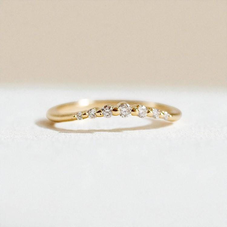 925 Silver CZ Band – Dainty Stacking Minimalist Wedding Anniversary Promise Ring