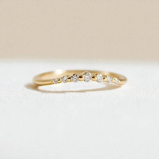 925 Silver CZ Band – Dainty Stacking Minimalist Wedding Anniversary Promise Ring