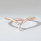 925 Silver Marquise CZ Chevron Ring – Dainty V Shaped Stacking Wedding Promise Band