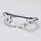 925 Silver Marquise CZ Leaf Ring – Nature Inspired Dainty Stacking Chevron Wedding Band