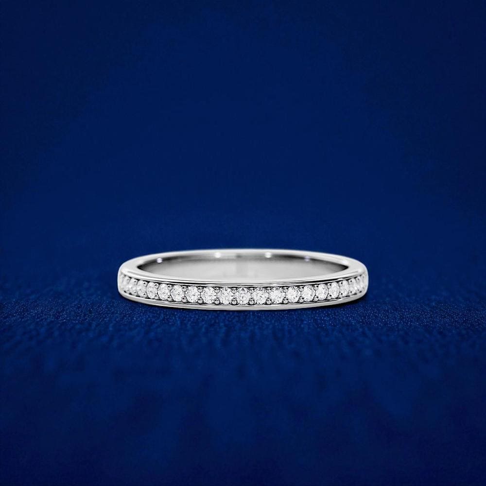 925 Silver CZ Eternity Band – Dainty Stacking Minimalist Wedding Anniversary Promise Ring