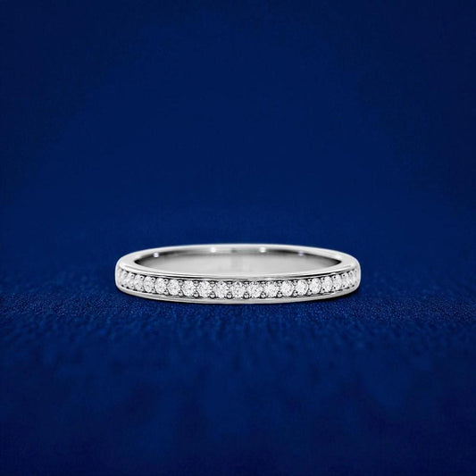 925 Silver CZ Eternity Band – Dainty Stacking Minimalist Wedding Anniversary Promise Ring