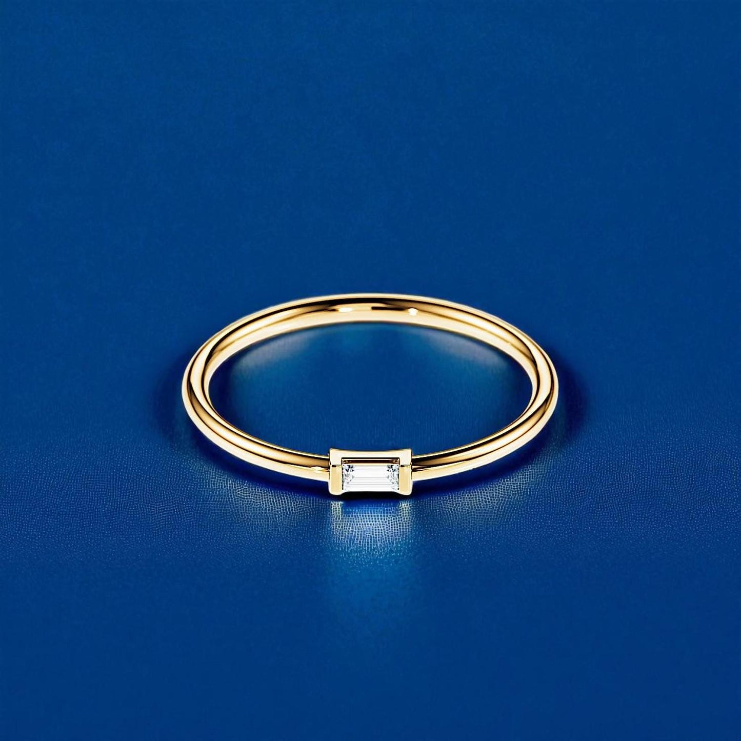 Baguette CZ Ring, Gold Plated 925 Sterling Silver Promise Ring