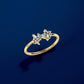 Gold Plated Sterling Silver CZ Cluster Ring, Open Band Stacking Jewelry