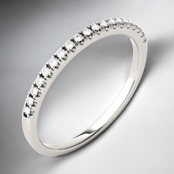 Sterling Silver CZ Eternity Band, Minimalist Pave Ring