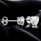 Sterling Silver Heart CZ Stud Earrings, Romantic Jewelry
