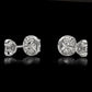 Sterling Silver Halo CZ Stud Earrings, Bridal Jewelry