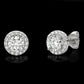 Sterling Silver Halo CZ Stud Earrings, Bridal Jewelry