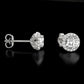 Sterling Silver Halo CZ Stud Earrings, Bridal Jewelry