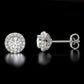 Sterling Silver Halo CZ Stud Earrings, Bridal Jewelry