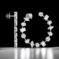 925 Silver CZ Hoop Earrings: Mixed Cut Bridal Statement Jewelry