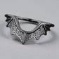 Black Gothic Bat Wing Ring: 925 Sterling Silver Cosplay Jewelry