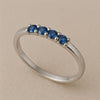Sterling Silver London Blue Topaz Ring: Dainty Four Stone Band
