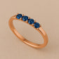 Sterling Silver London Blue Topaz Ring: Dainty Four Stone Band